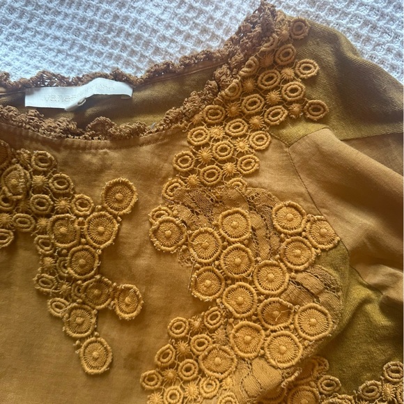 Vanessa Bruno women’s yellow size 1 small shirt floral long sleeve top blouse - Picture 7 of 9